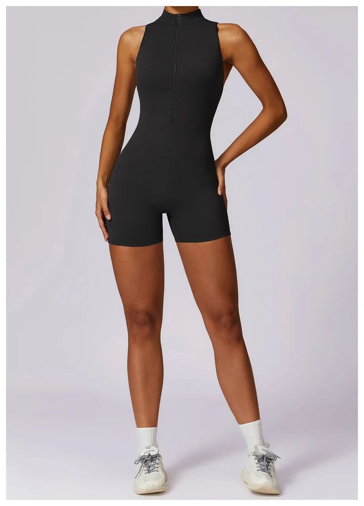 Translation missing: en.Women's High-Impact Seamless Bodysuit - Soft feel, Scrunch Butt, V Back Sleeveless Bodysuit with Front Zipper - Available in 8 Colours