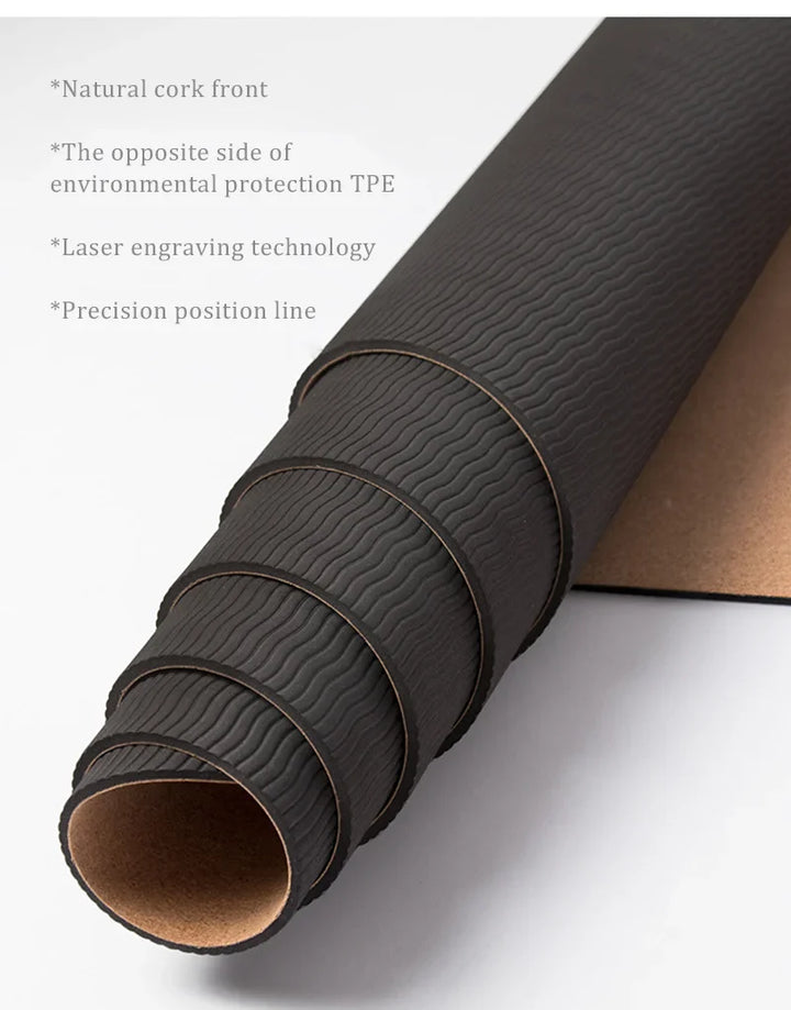 Translation missing: en.Print Design Yoga Mat - Natural Cork 4.0mm – Non-Slip, Sweat-Absorbent