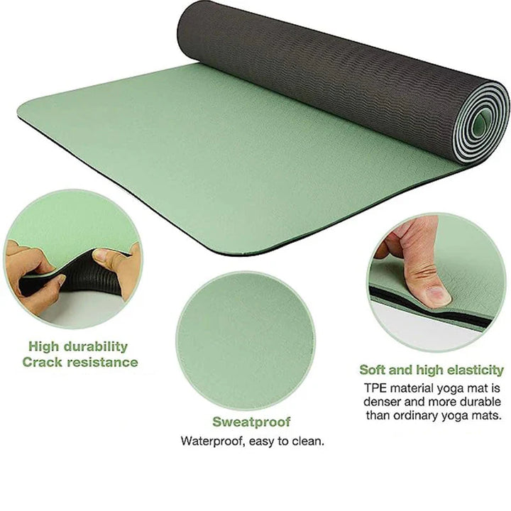 Translation missing: en.Yoga Mat Eco-Friendly TPE  – 5mm, Dual Colour, Non-Slip Yoga and Pilates Mat 180 x 57cm. Available in 7 colours