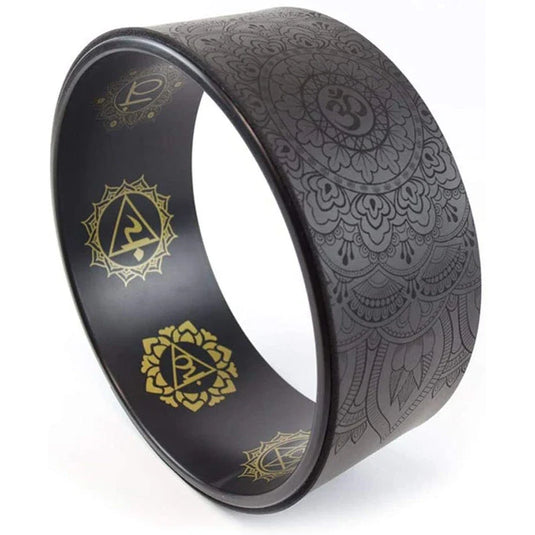 Translation missing: en.Mandala Cork Yoga Wheel – Black - A Grounding Support Tool for Deep Stretching, Backbends &amp; Recovery