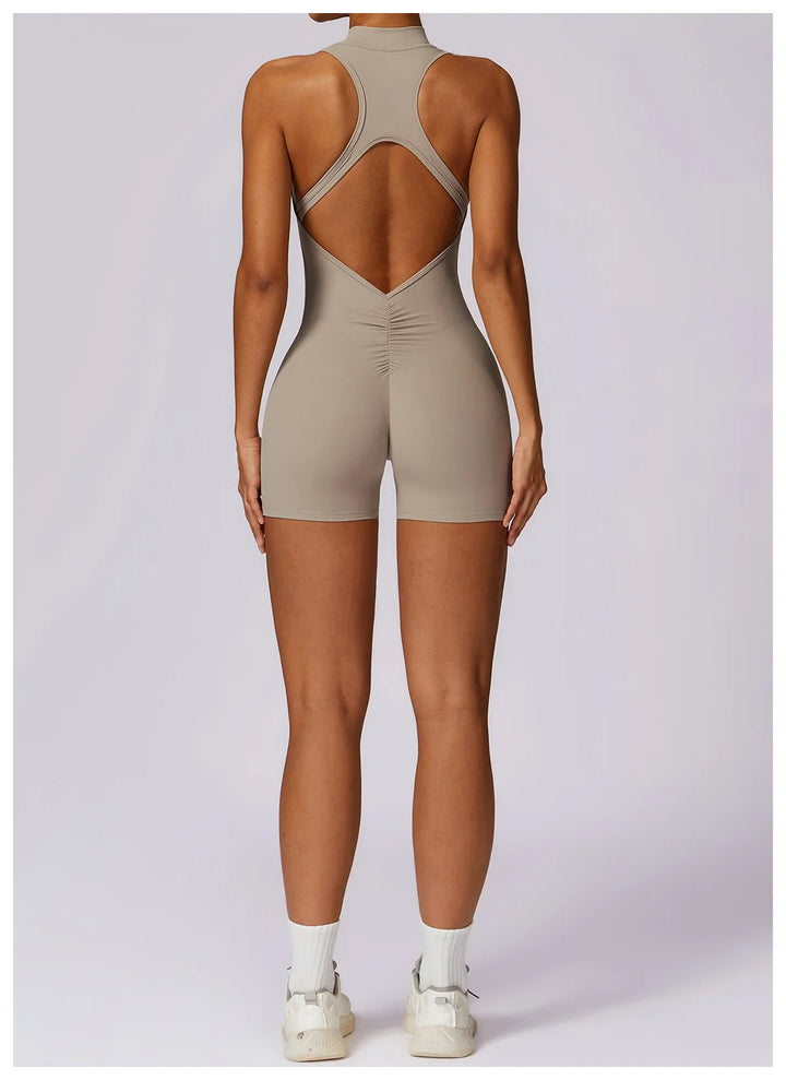 Translation missing: en.Women's High-Impact Seamless Bodysuit - Soft feel, Scrunch Butt, V Back Sleeveless Bodysuit with Front Zipper - Available in 8 Colours