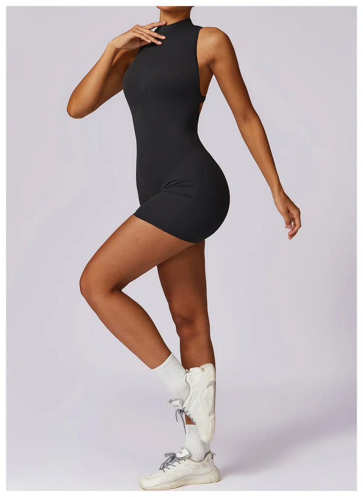 Translation missing: en.Women's High-Impact Seamless Bodysuit - Soft feel, Scrunch Butt, V Back Sleeveless Bodysuit with Front Zipper - Available in 8 Colours