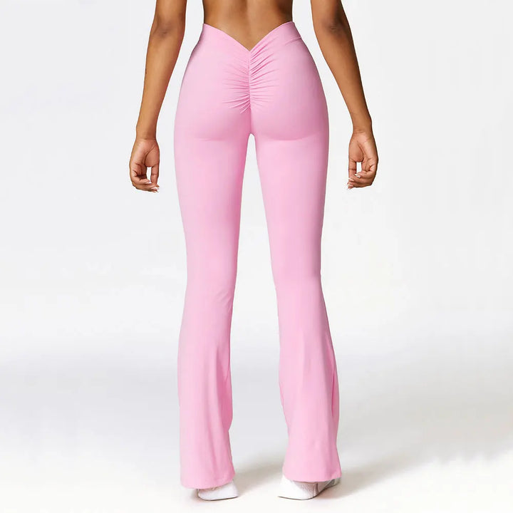 Translation missing: en.Flared Yoga Pants - High – V-Shaped Waist, Scrunch Butt, Wide Leg for Yoga, Pilates &amp; Everyday Wear - 4 Colours Available