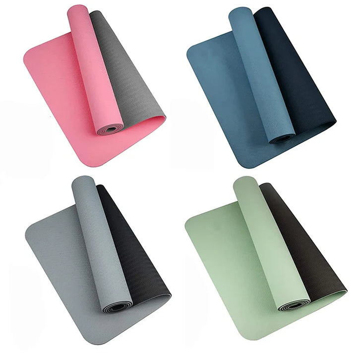 Translation missing: en.Eco-Friendly 6mm TPE Yoga Mat – Dual Colour, Non-Slip Yoga and Pilates Mat 180 x 57cm.  Available in 7 colours