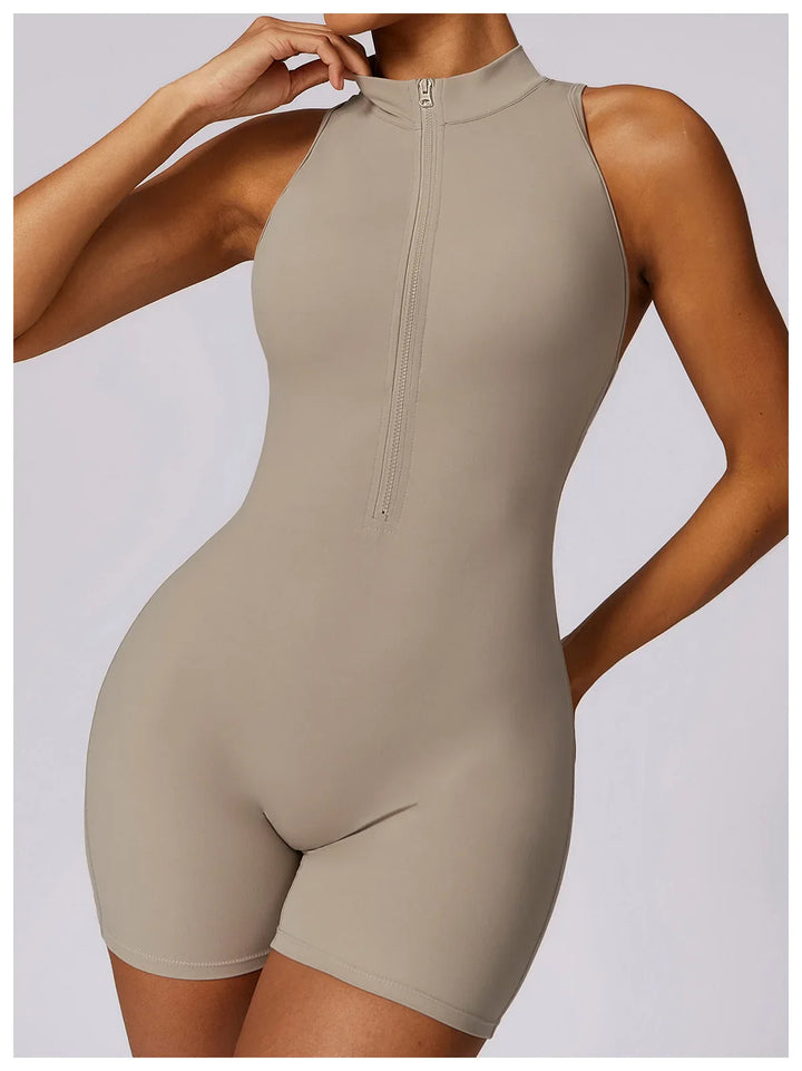 Translation missing: en.Women's High-Impact Seamless Bodysuit - Soft feel, Scrunch Butt, V Back Sleeveless Bodysuit with Front Zipper - Available in 8 Colours
