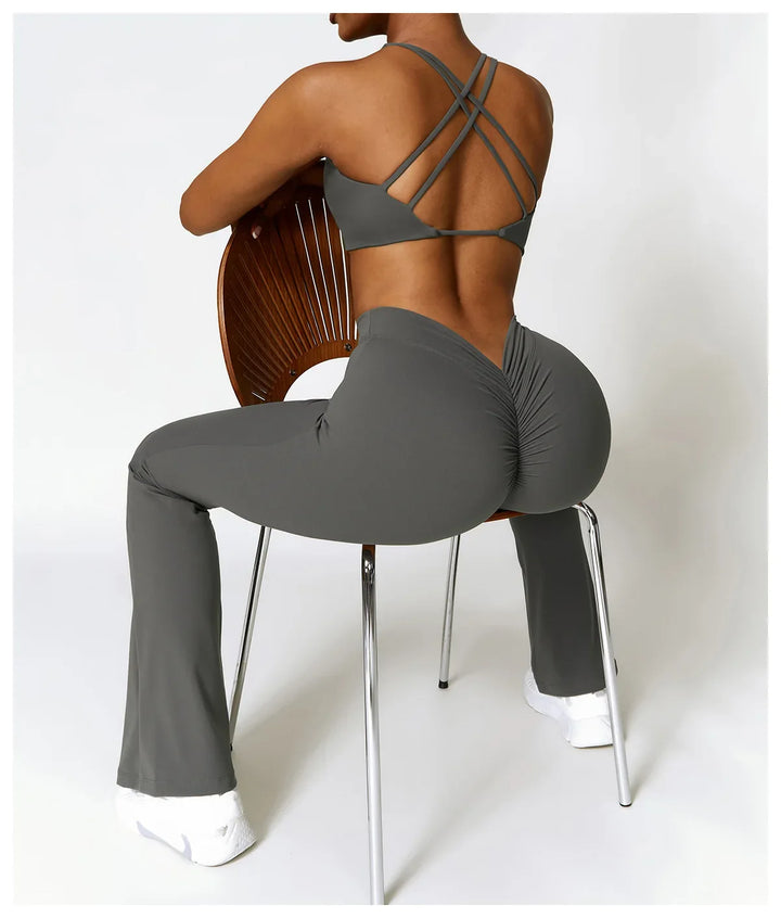 Translation missing: en.Flared Yoga Pants - High – V-Shaped Waist, Scrunch Butt, Wide Leg for Yoga, Pilates &amp; Everyday Wear - 4 Colours Available