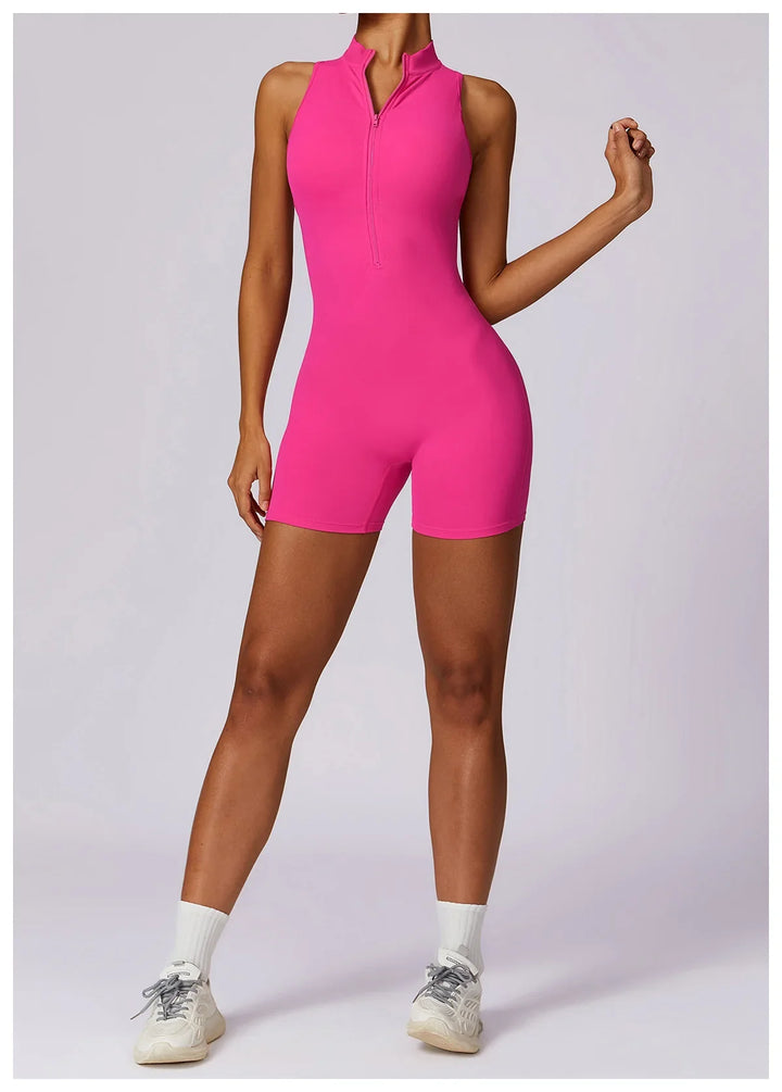 Translation missing: en.Women's High-Impact Seamless Bodysuit - Soft feel, Scrunch Butt, V Back Sleeveless Bodysuit with Front Zipper - Available in 8 Colours