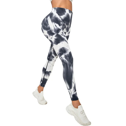 Translation missing: en.Tie-Dye Leggings – Soft, Seamless High-Waist Support for Yoga, Pilates &amp; Everyday Flow. Available in 4 Colours