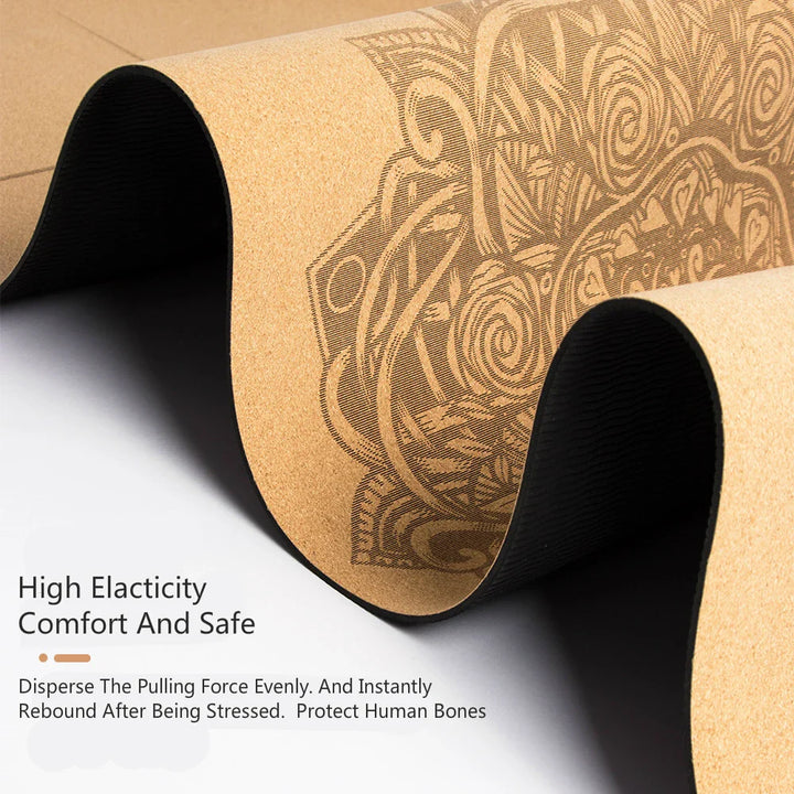 Translation missing: en.Print Design Yoga Mat - Natural Cork 4.0mm – Non-Slip, Sweat-Absorbent