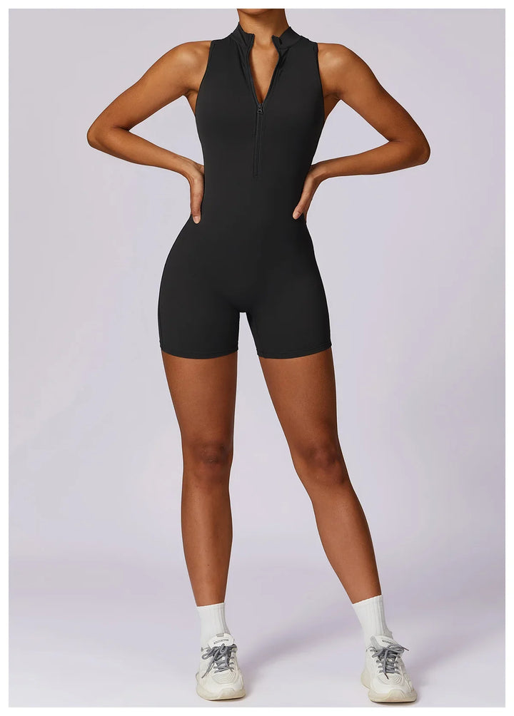 Translation missing: en.Women's High-Impact Seamless Bodysuit - Soft feel, Scrunch Butt, V Back Sleeveless Bodysuit with Front Zipper - Available in 8 Colours