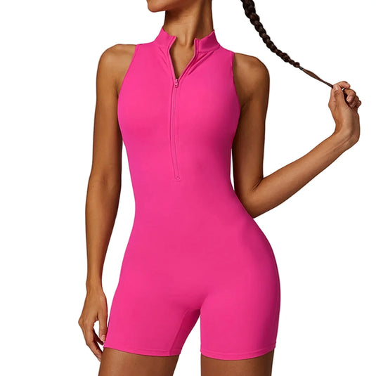 Translation missing: en.Women's High-Impact Seamless Bodysuit - Soft feel, Scrunch Butt, V Back Sleeveless Bodysuit with Front Zipper - Available in 8 Colours