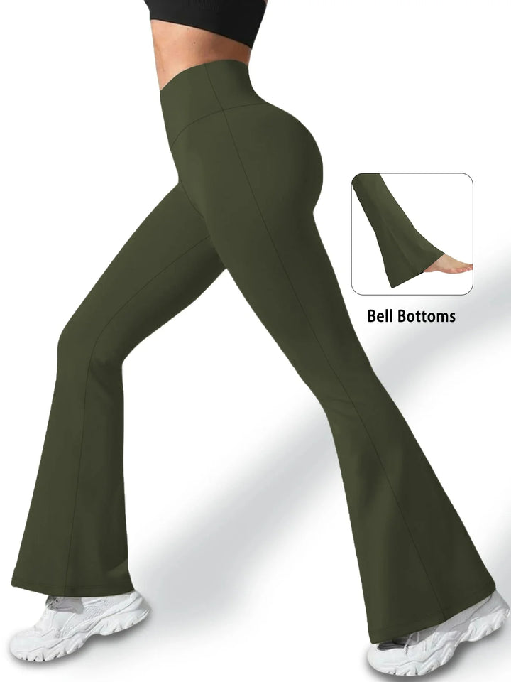 Translation missing: en.Curve Collection Flare Yoga Pants – Super Soft High-Waist Comfort with Gentle Support in Extended Sizing. Available in 7 Colours