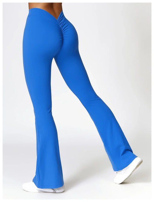 Translation missing: en.Flared Yoga Pants - High – V-Shaped Waist, Scrunch Butt, Wide Leg for Yoga, Pilates &amp; Everyday Wear - 4 Colours Available
