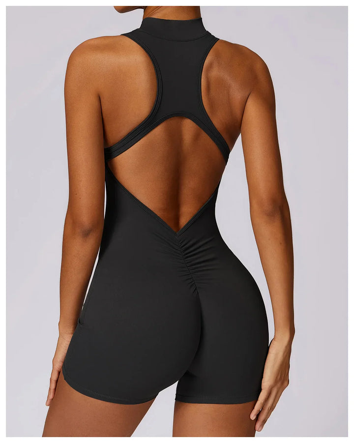 Translation missing: en.Women's High-Impact Seamless Bodysuit - Soft feel, Scrunch Butt, V Back Sleeveless Bodysuit with Front Zipper - Available in 8 Colours