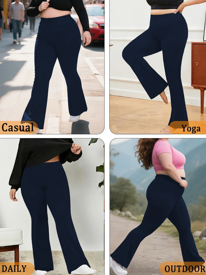 Translation missing: en.Curve Collection Flare Yoga Pants – Super Soft High-Waist Comfort with Gentle Support in Extended Sizing. Available in 7 Colours