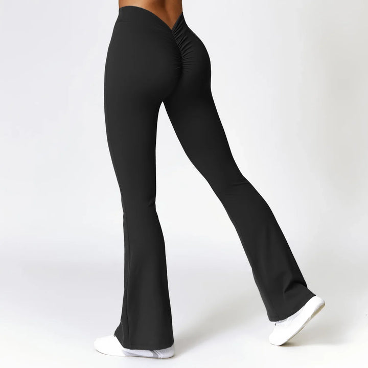 Translation missing: en.Flared Yoga Pants - High – V-Shaped Waist, Scrunch Butt, Wide Leg for Yoga, Pilates &amp; Everyday Wear - 4 Colours Available