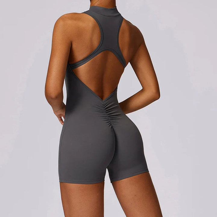 Translation missing: en.Women's High-Impact Seamless Bodysuit - Soft feel, Scrunch Butt, V Back Sleeveless Bodysuit with Front Zipper - Available in 8 Colours