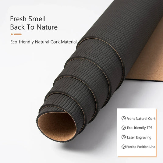 Translation missing: en.Print Design Yoga Mat - Natural Cork 4.0mm – Non-Slip, Sweat-Absorbent