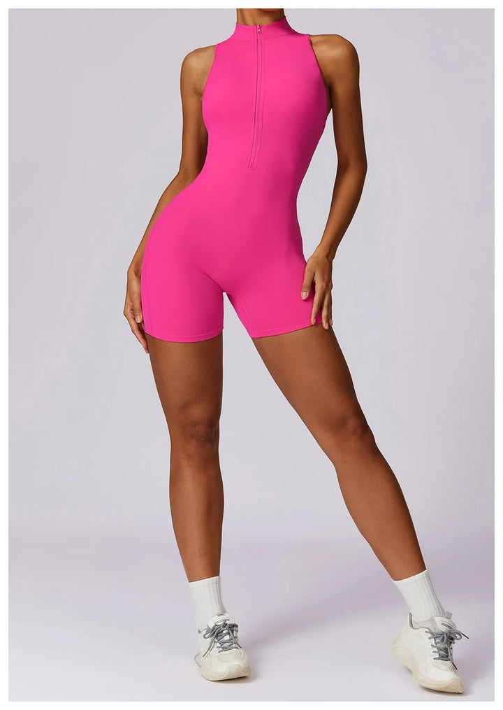 Translation missing: en.Women's High-Impact Seamless Bodysuit - Soft feel, Scrunch Butt, V Back Sleeveless Bodysuit with Front Zipper - Available in 8 Colours