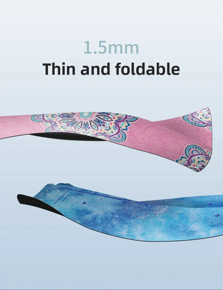 Translation missing: en.Printed Suede Yoga Mat 1.5mm – Non-Slip, Moisture-Absorbing, Lightweight. 12 Designs available