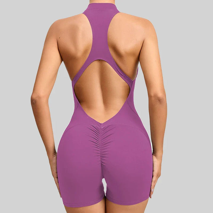 Translation missing: en.Women's High-Impact Seamless Bodysuit - Soft feel, Scrunch Butt, V Back Sleeveless Bodysuit with Front Zipper - Available in 8 Colours