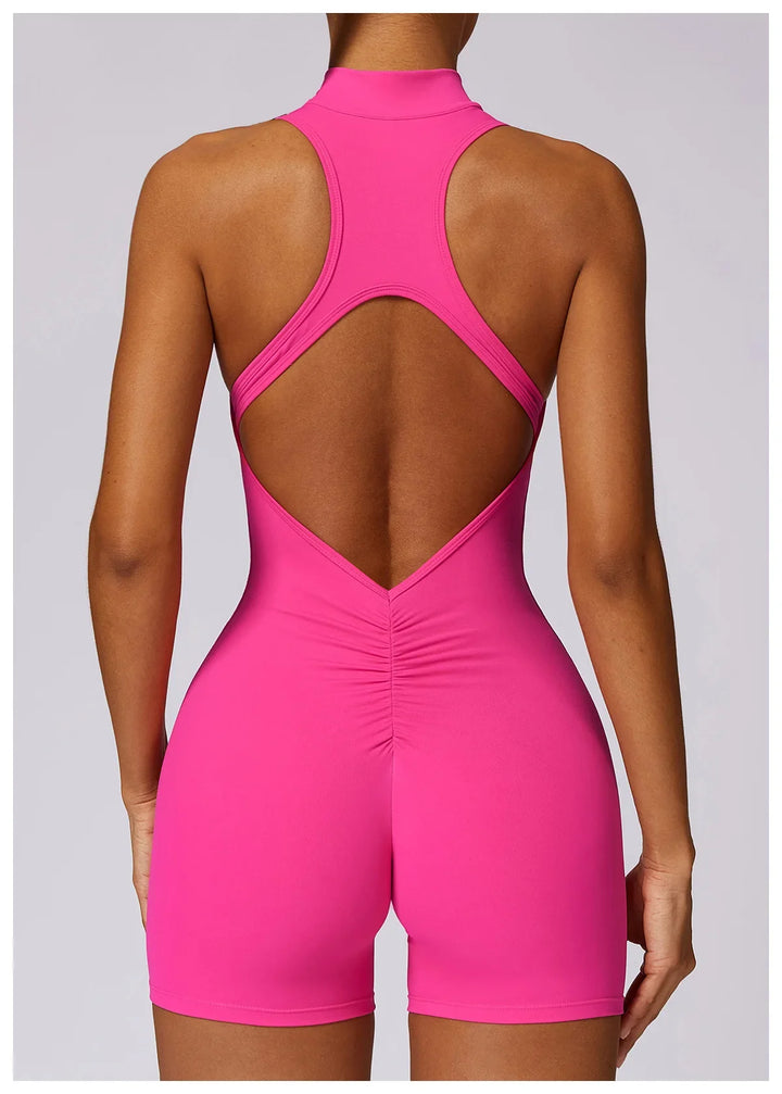 Translation missing: en.Women's High-Impact Seamless Bodysuit - Soft feel, Scrunch Butt, V Back Sleeveless Bodysuit with Front Zipper - Available in 8 Colours