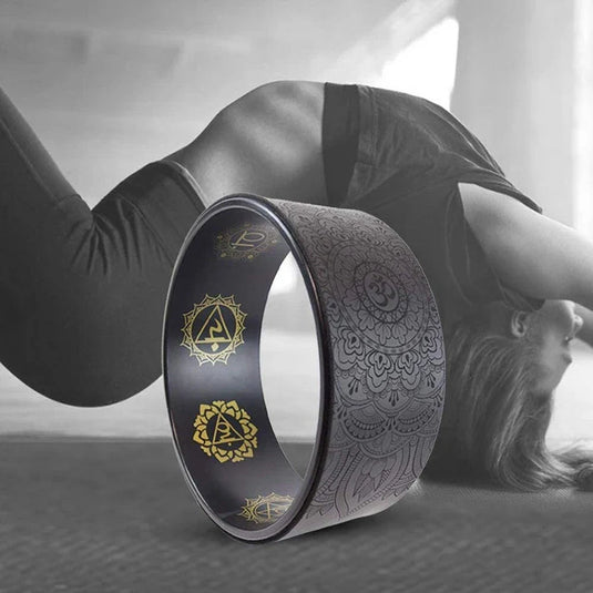 Translation missing: en.Mandala Cork Yoga Wheel – Black - A Grounding Support Tool for Deep Stretching, Backbends &amp; Recovery
