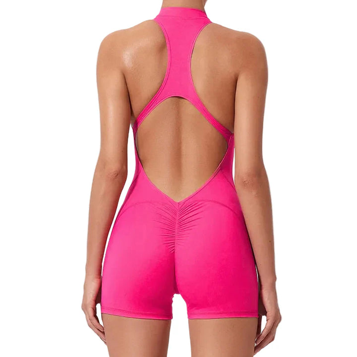 Translation missing: en.Women's High-Impact Seamless Bodysuit - Soft feel, Scrunch Butt, V Back Sleeveless Bodysuit with Front Zipper - Available in 8 Colours