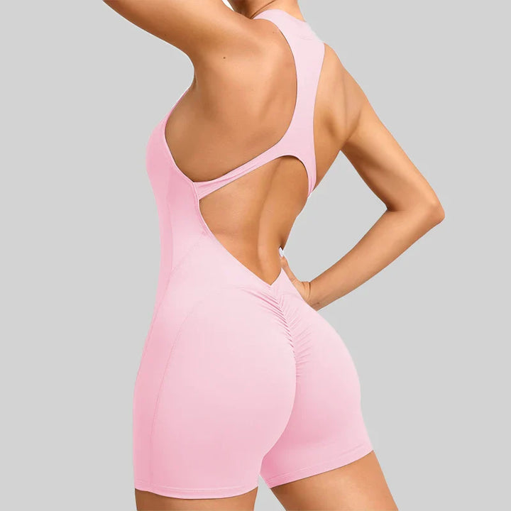 Translation missing: en.Women's High-Impact Seamless Bodysuit - Soft feel, Scrunch Butt, V Back Sleeveless Bodysuit with Front Zipper - Available in 8 Colours