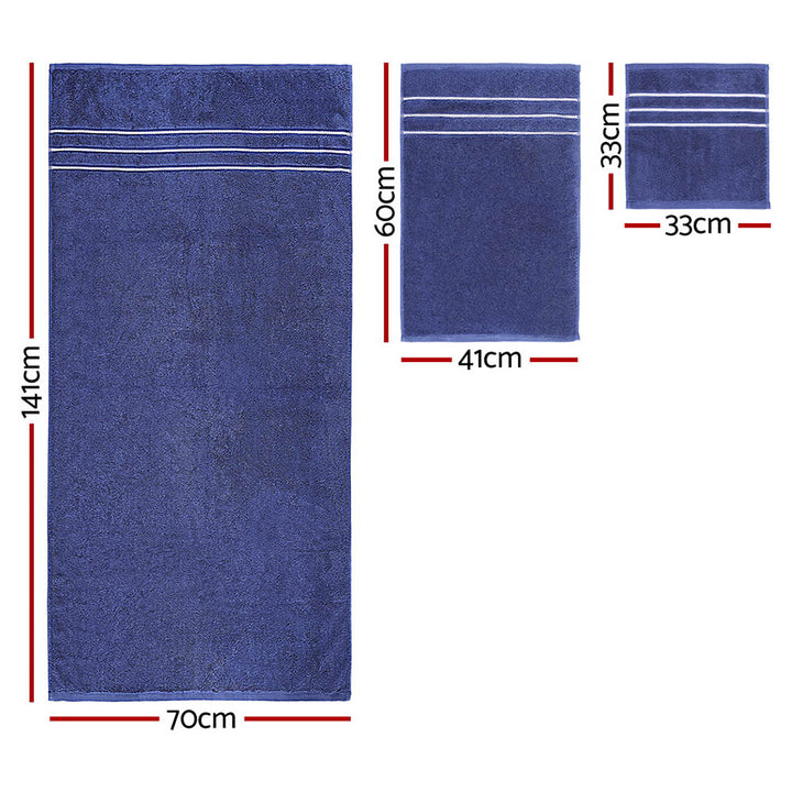 Translation missing: en.6 Pack Bath Towels Set Cotton Towel Navy