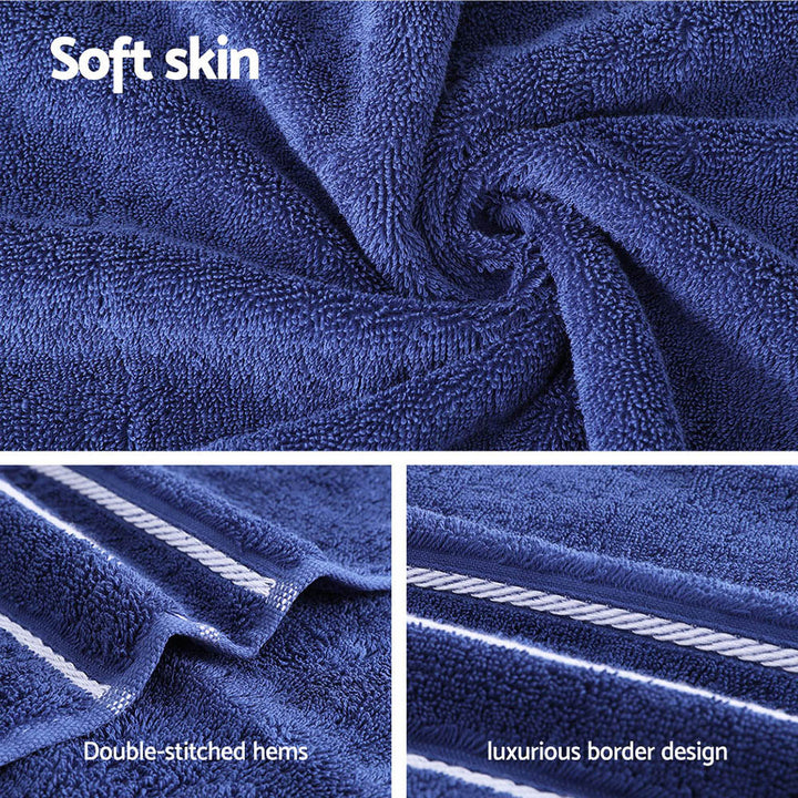 Translation missing: en.6 Pack Bath Towels Set Cotton Towel Navy