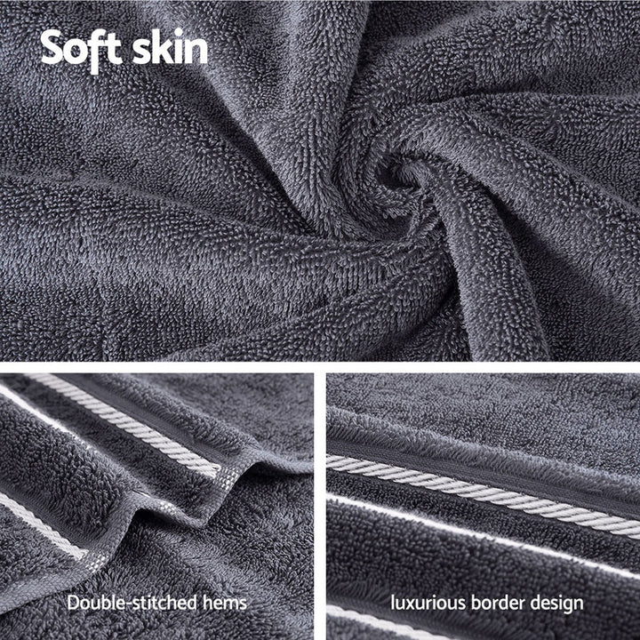 Translation missing: en.6 Pack Bath Towels Set Cotton Towel Grey