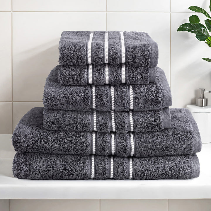 Translation missing: en.6 Pack Bath Towels Set Cotton Towel Grey