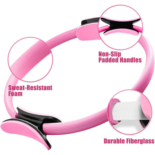 Translation missing: en.Pilates Ring Kit – Pilates 14" Magic Circle, 9" Mini Exercise Ball for Inner Thighs, Arms &amp; Core Toning – Home Pilates Fitness Ring Workout Set for Women Beginner Starter kit