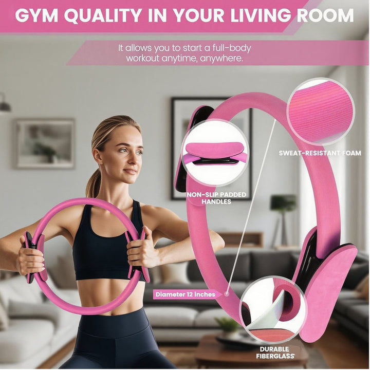 Translation missing: en.Pilates Ring Kit – Pilates 14" Magic Circle, 9" Mini Exercise Ball for Inner Thighs, Arms &amp; Core Toning – Home Pilates Fitness Ring Workout Set for Women Beginner Starter kit