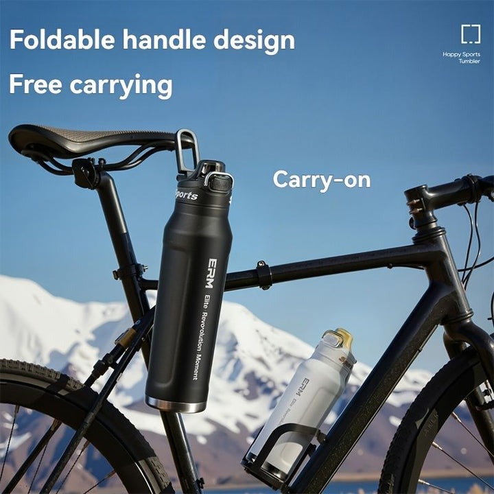 Translation missing: en.Black insulated water bottle, sports bottle 1000ml, 316 stainless steel bottle, one-click water bottle, gym water bottle Australia, BPA-free bottle, vacuum insulated, leak-proof water bottle