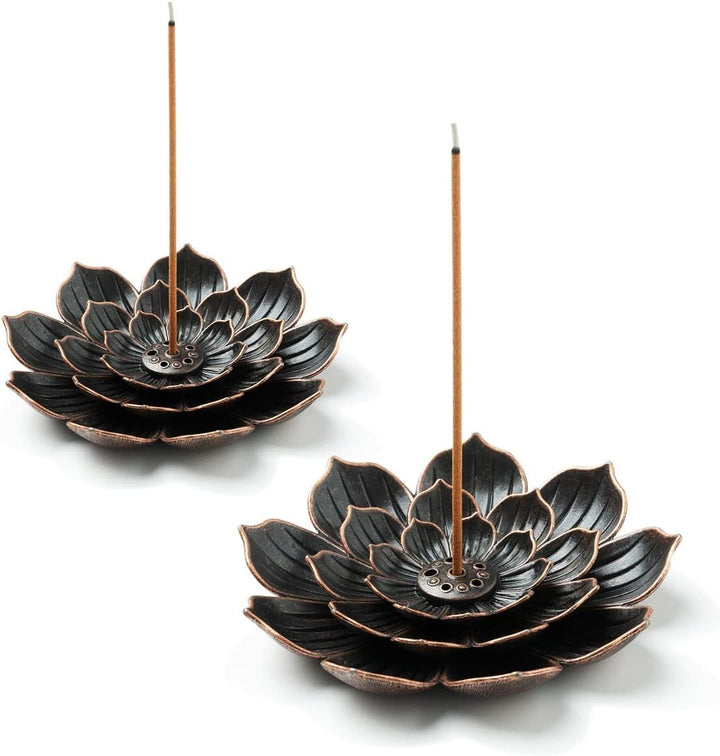 Translation missing: en.2 Pack Incense Burner, Incense Holder for Sticks, Brass Lotus Incense Stick Holder
