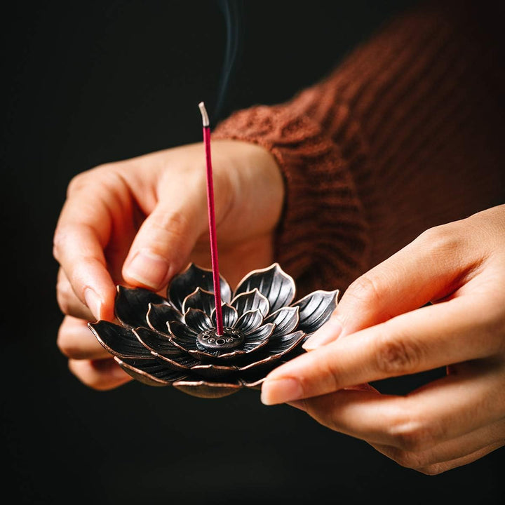 Translation missing: en.2 Pack Incense Burner, Incense Holder for Sticks, Brass Lotus Incense Stick Holder