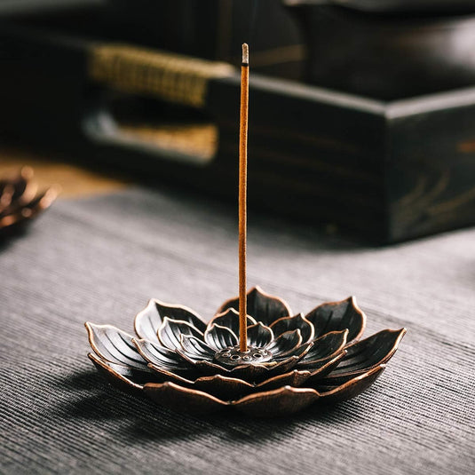 Translation missing: en.2 Pack Incense Burner, Incense Holder for Sticks, Brass Lotus Incense Stick Holder
