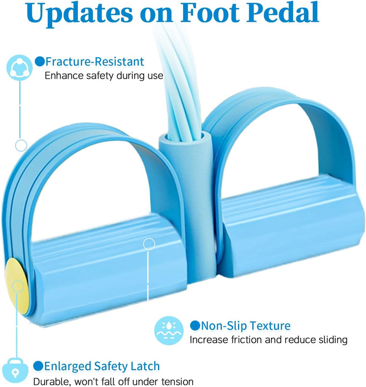 Translation missing: en.Pedal Resistance Bands with Handles, Upgrade 6-Tubes Manual Tension Training Pedal, Natural Rubber Foot Pedal Resistance Bands, Multifunction Fitness Bands for Abdomen, Waist, Arm, Leg（Blue）