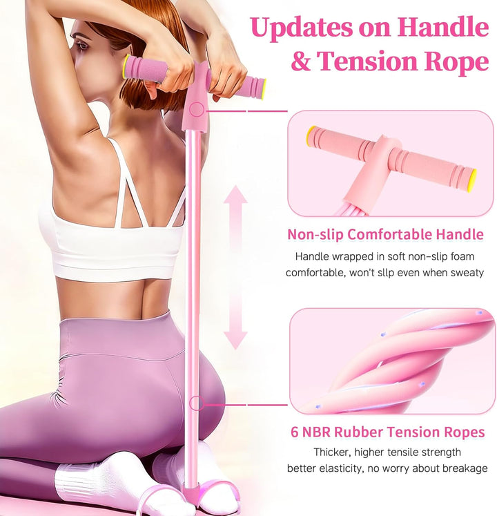 Translation missing: en.Pedal Resistance Bands with Handles, Upgrade 6-Tubes Manual Tension Training Pedal, Natural Rubber Foot Pedal Resistance Bands, Multifunction Fitness Bands for Abdomen, Waist, Arm, Leg