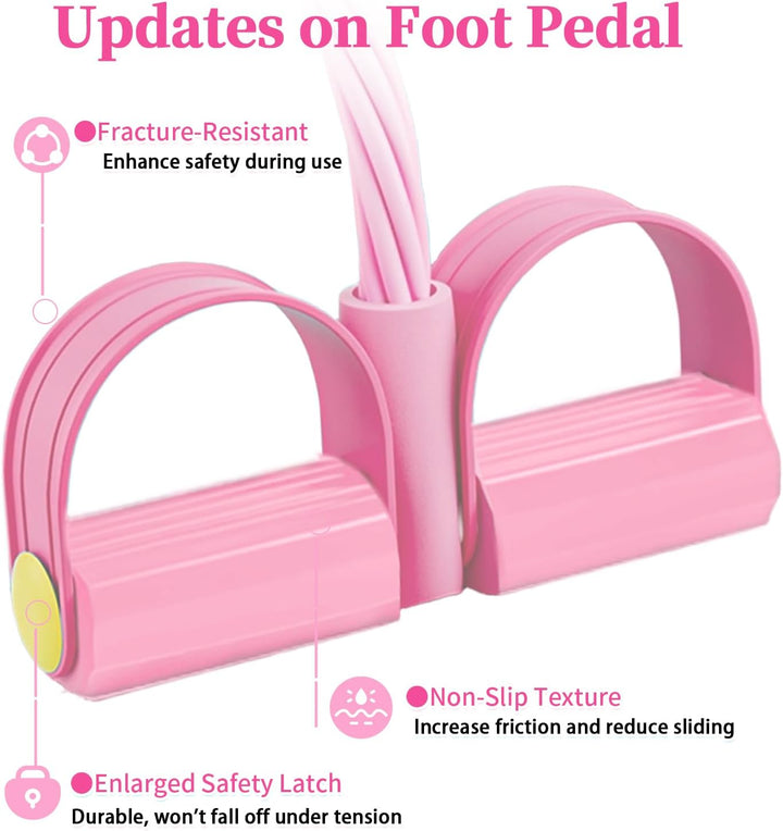Translation missing: en.Pedal Resistance Bands with Handles, Upgrade 6-Tubes Manual Tension Training Pedal, Natural Rubber Foot Pedal Resistance Bands, Multifunction Fitness Bands for Abdomen, Waist, Arm, Leg