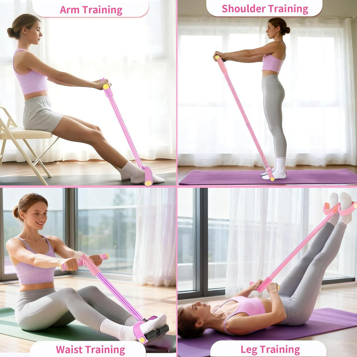 Translation missing: en.Pedal Resistance Bands with Handles, Upgrade 6-Tubes Manual Tension Training Pedal, Natural Rubber Foot Pedal Resistance Bands, Multifunction Fitness Bands for Abdomen, Waist, Arm, Leg