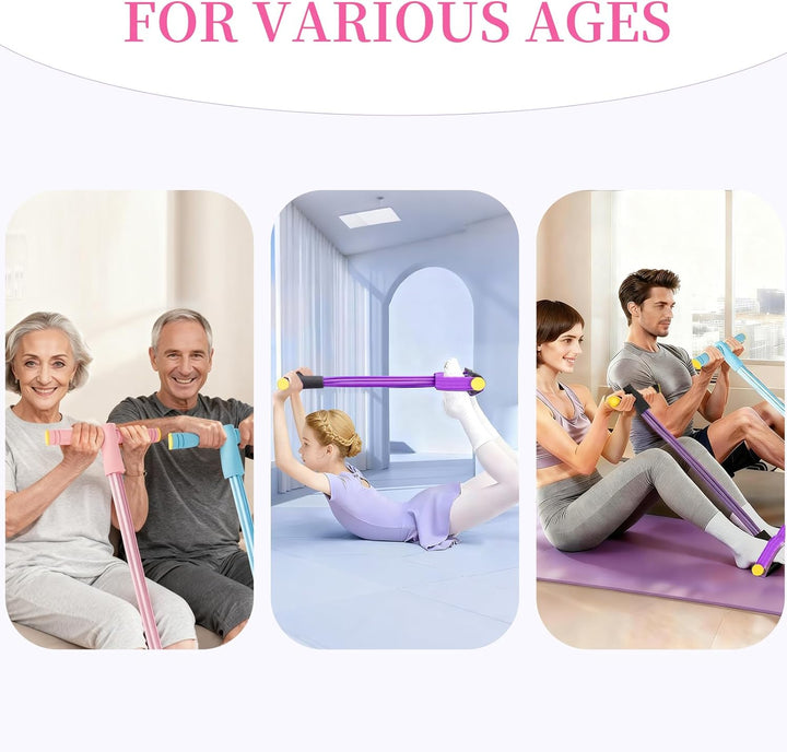 Translation missing: en.Pedal Resistance Bands with Handles, Upgrade 6-Tubes Manual Tension Training Pedal, Natural Rubber Foot Pedal Resistance Bands, Multifunction Fitness Bands for Abdomen, Waist, Arm, Leg