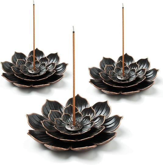 Translation missing: en.3 Pack Brass Lotus Incense Holder, Incense Sticks Burner, Incense Ash Catcher