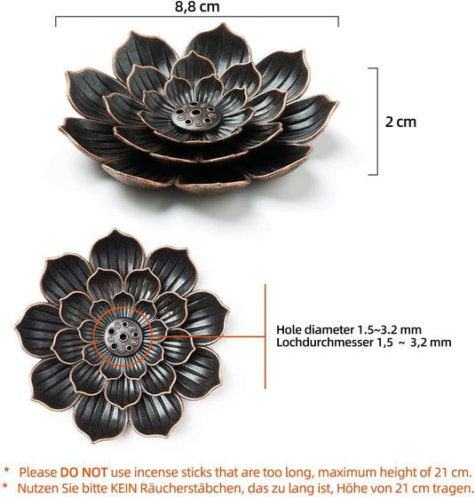 Translation missing: en.3 Pack Brass Lotus Incense Holder, Incense Sticks Burner, Incense Ash Catcher