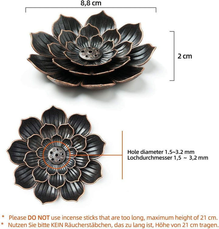 Translation missing: en.3 Pack Brass Lotus Incense Holder, Incense Sticks Burner, Incense Ash Catcher