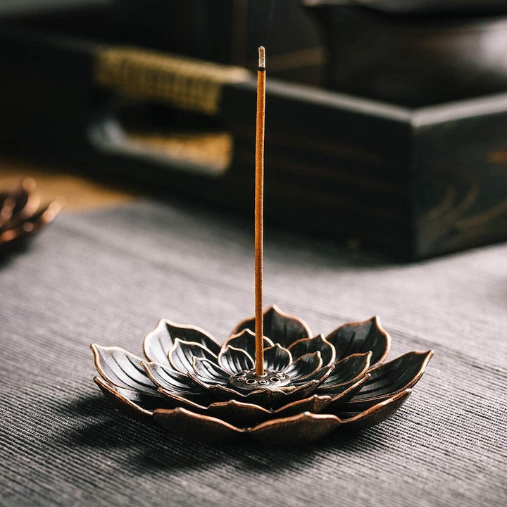 Translation missing: en.3 Pack Brass Lotus Incense Holder, Incense Sticks Burner, Incense Ash Catcher