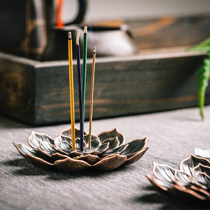 Translation missing: en.3 Pack Brass Lotus Incense Holder, Incense Sticks Burner, Incense Ash Catcher
