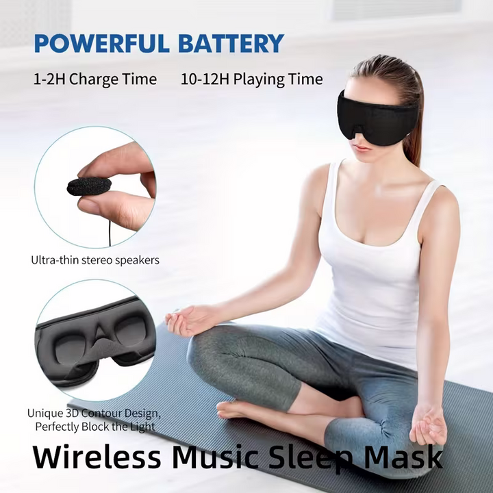 Translation missing: en.1 3D wireless sleep mask with 5.2BT headphones, the best sleep mask, Type-C charging cable built-in, wireless music eye mask, suitable for both men and women, wireless sleep mask, sleep eye mask, travel sleep aid, portable sleep solution, soft ear pads, l